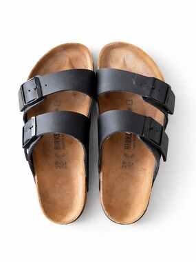 Birkenstock Arizona Black Sandals Size 39 EU 9 US Classic Double Strap Comfort